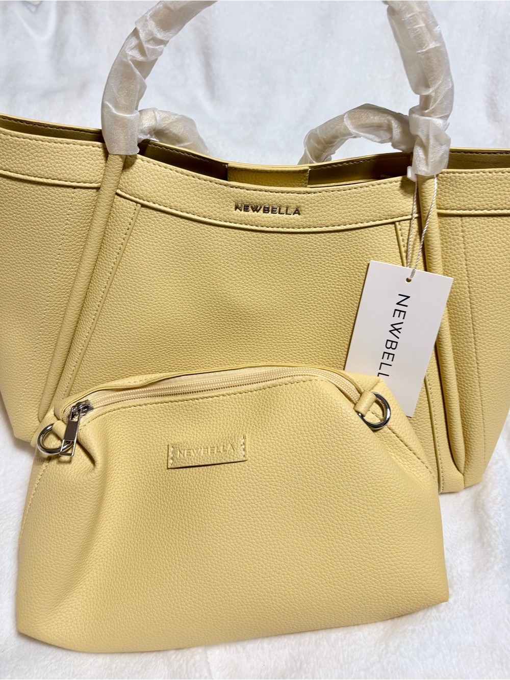 NWT NEWBELLA Yellow Tote Bag & cross body bag/accessory bag